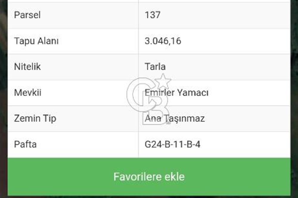 SAKARYA ADAPAZARI AŞIRLAR'DA SATILIK TARLA