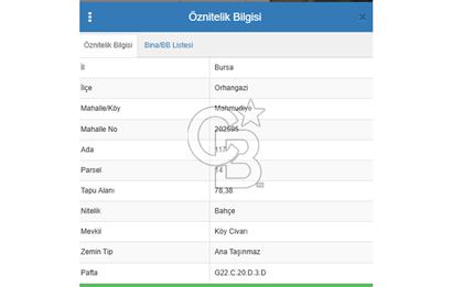 Bursa İli Orhangazi İlçesi Mahmudiye Mah. SATILIK BAHÇE...