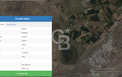 YEŞİLYURT ENGİR GÖLÜ ÜZERİ 17.791 m² YATIRIM FIRSATI TARLA