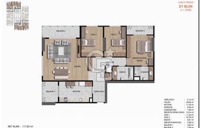 BAŞAKŞEHİR AYAZMA EMLAK KONUTLARINDA VADİ CEPHE KİRALIK 3+1 DAİRE