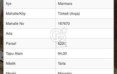 Avşa Adası Konut İmarlı Yatırımlık Satılık Arsa