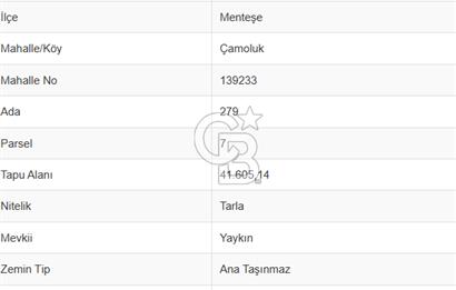 MUĞLA ÇAMOLUK MAH.DE ACİL YATIRIMLIK SATILIK TARLA