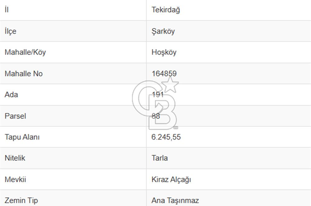 Tekirdağ Şarköy Hoşköy'de Kaçırılmayacak Fırsat