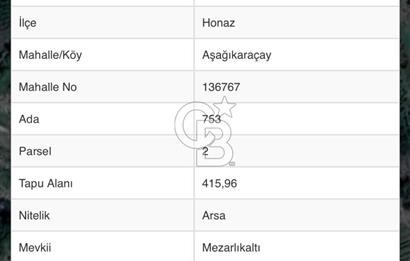 Honaz Aşağıkaraçayda Satılık Arsa