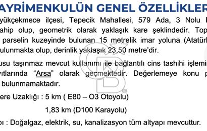 İstanbul, Büyükçekmece, Tepecik, Hürriyet Mah. Konut İmarlı Satılık Arsa, net temiz parsel,  E (KAKS): 0,20 