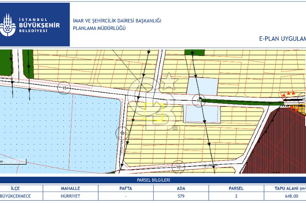 İstanbul, Büyükçekmece, Tepecik, Hürriyet Mah. Konut İmarlı Satılık Arsa, net temiz parsel,  E (KAKS): 0,20 