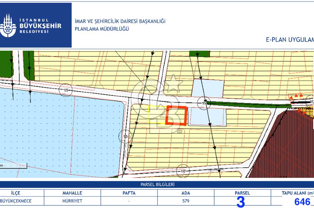 İstanbul, Büyükçekmece, Tepecik, Hürriyet Mah. Konut İmarlı Satılık Arsa, net temiz parsel,  E (KAKS): 0,20 