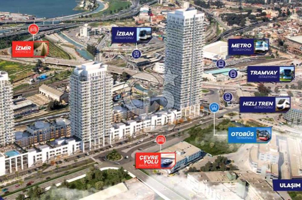 MEGAPOL İZMİR TOWER THREE REZİDANS KULE'DE SATILIK 1+1 DAİRE