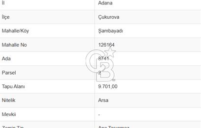 Adana Çukurova Şambayadı Mh. Satılık Arsa Hissesi 