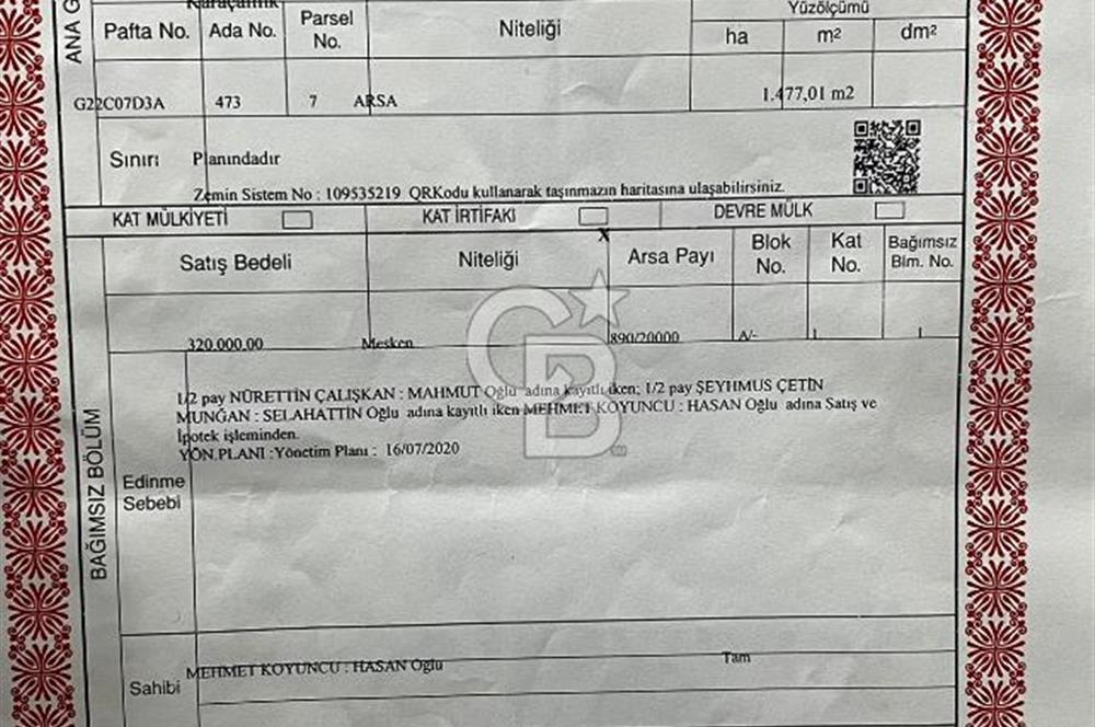 YALOVA ÇİFTLİKKÖY SAHİL MAHALLESİNDE SATILIK 3+1 DAİRE!