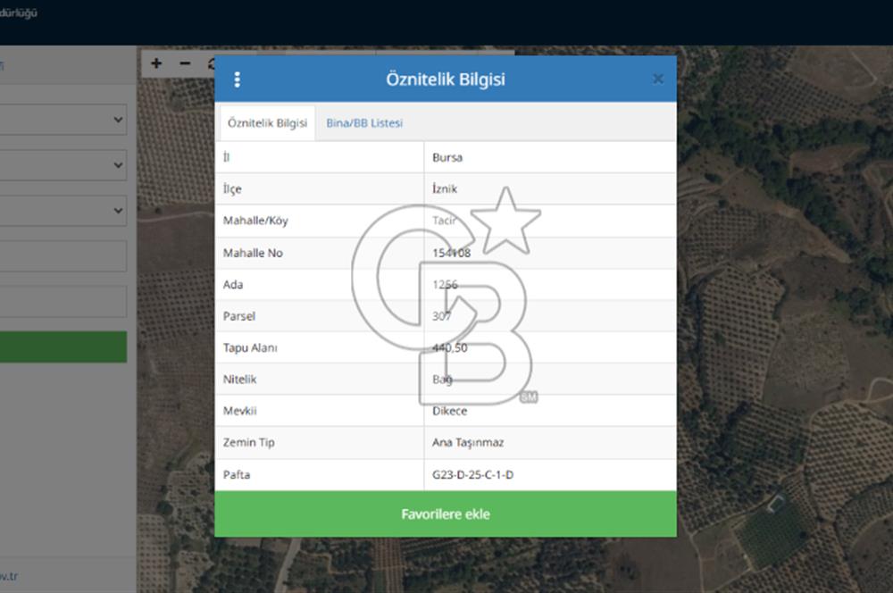 BURSA İZNİK TACİR'DE 33 M YOLA CEPHELİ İMARA YAKIN YAPILAŞMAYA UYGUN BAĞ