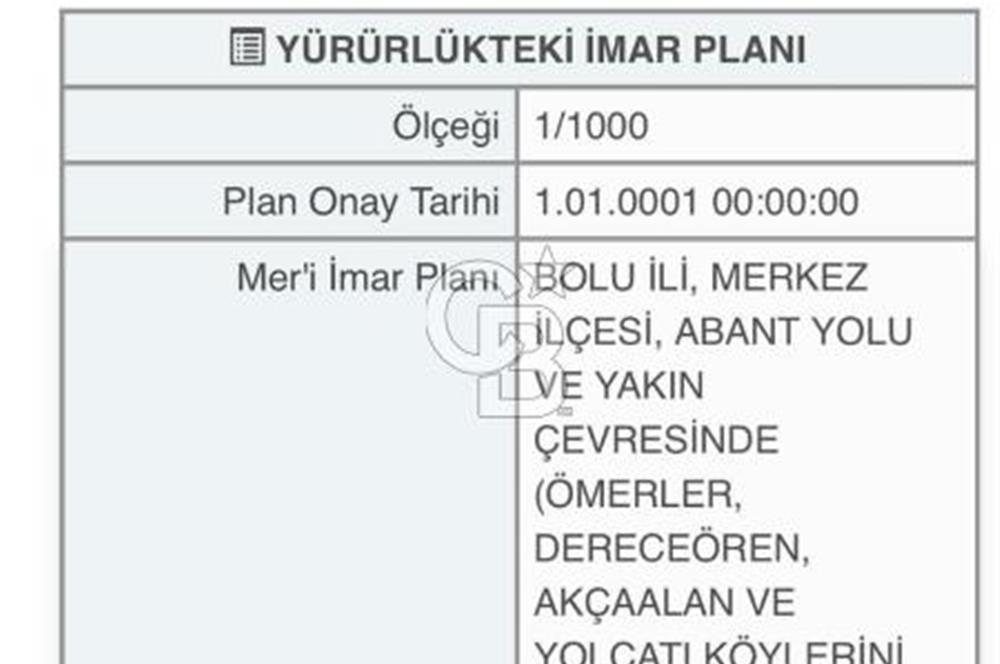 BOLU YOLÇATI KÖYÜNDE ASVALTA SIFIR EMSALSİZ ARAZİ