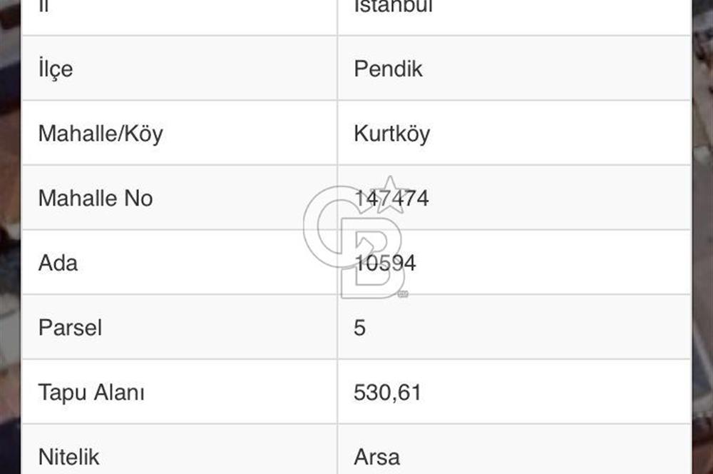 PENDİK KURTKÖY'DE HAVALİMANI YAKINI 530 M2 SANAYİ İMARLI ARSA