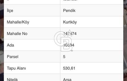 PENDİK KURTKÖY'DE HAVALİMANI YAKINI 530 M2 SANAYİ İMARLI ARSA