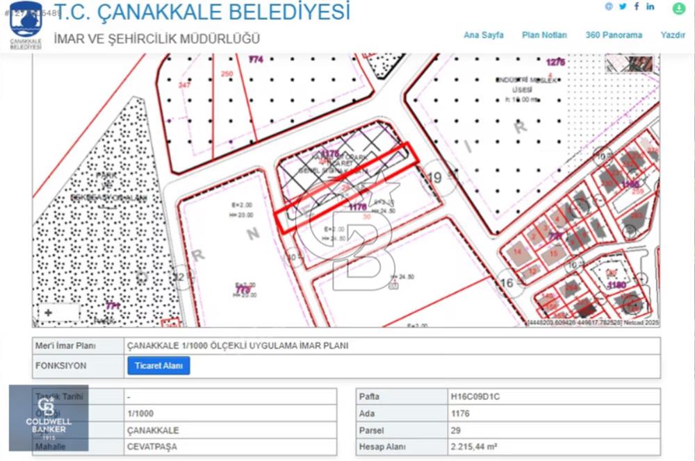 ÇANAKKALE MERKEZ ESENLER MAH SATILIK HİSSELİ ARSA