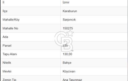 CB Yalı'dan Karaburun Sarpıncık'ta ARAÇ TAKASLI Fırsat Tarla