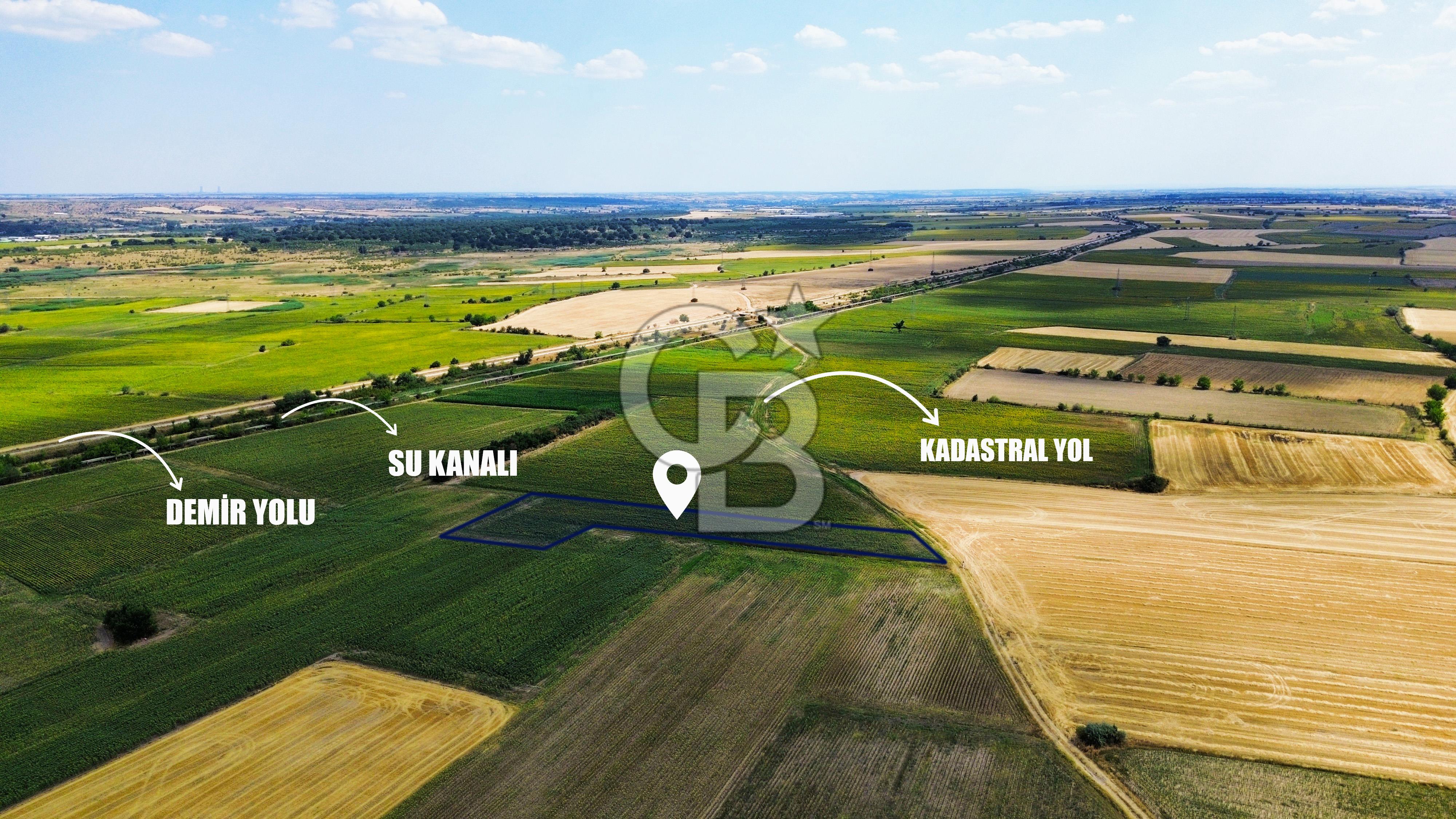 KIRKLARELİ KARACAİBRAHİMDE 5546 m² YOLA 34 M CEPHE SATILIK TARLA