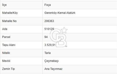 İZMİR FOÇA GERENKÖY SATILIK ARSA