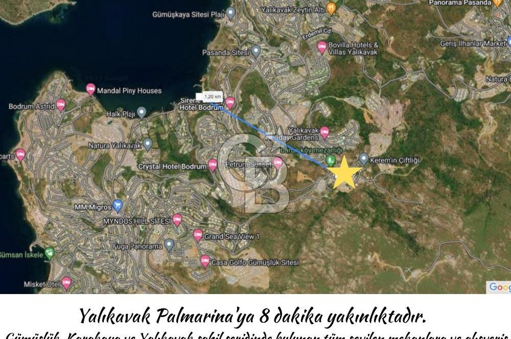 Bodrum Yalıkavak 2+1 Müstakil havuzlu 400m2 Bahçe payı Fırsat proje
