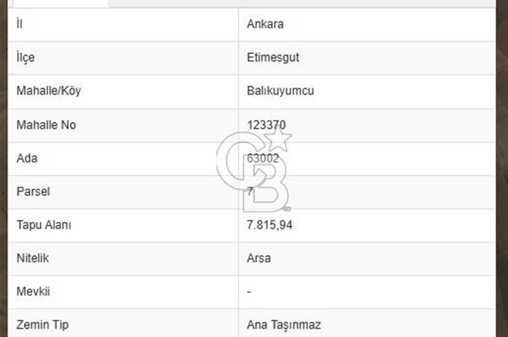 ETİMESGUT - BALLIKUYUMCU MEVKİİ SATILIK HİSSE