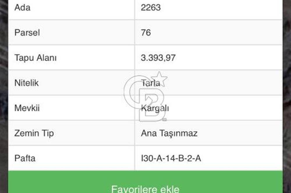ELMADAĞ KARGALI MEVKİİ'NDE 3393 M2 ASFALT YOLA 10 M.MESAFEDE