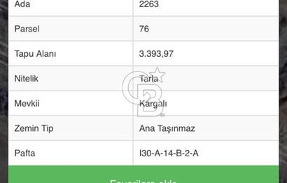 ELMADAĞ KARGALI MEVKİİ'NDE 3393 M2 ASFALT YOLA 10 M.MESAFEDE