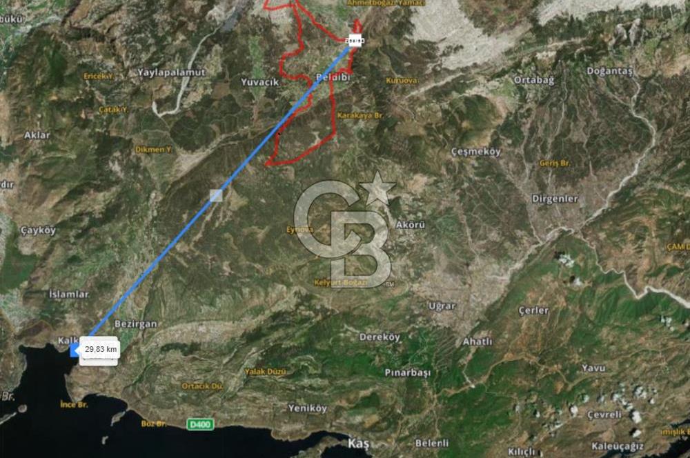 Kaş Sütleğen' de 3.155 m2 Tarla 