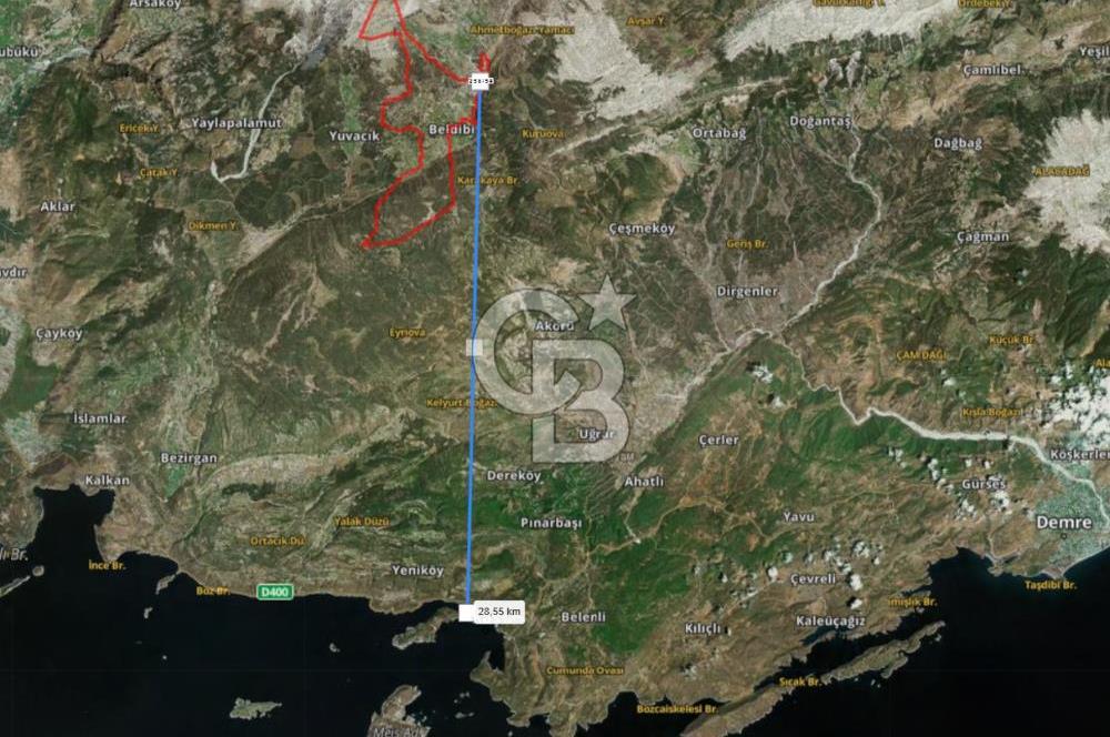 Kaş Sütleğen' de 3.155 m2 Tarla 