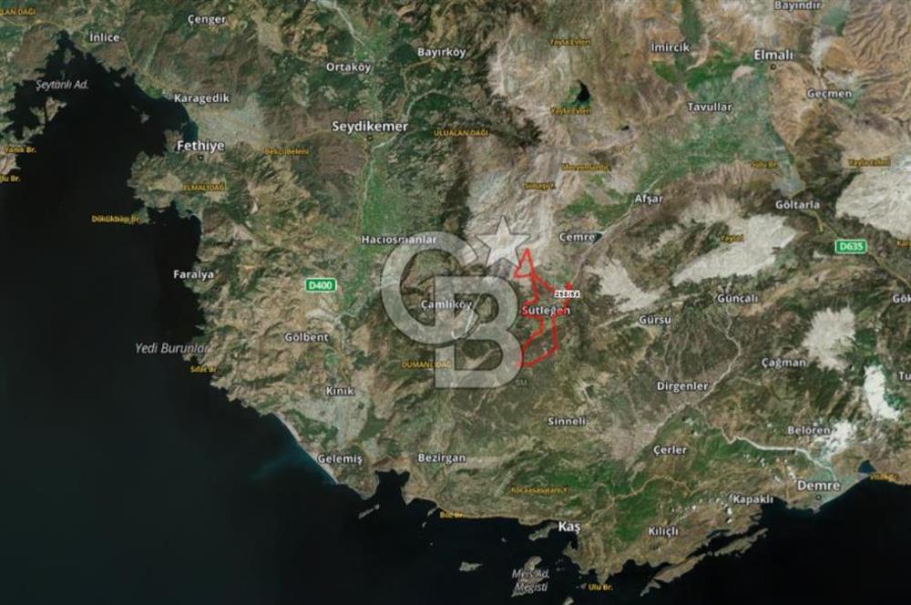 Kaş Sütleğen' de 3.155 m2 Tarla 