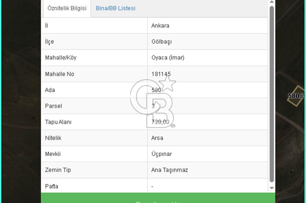 ETİK TEAM'DEN GÖLBAŞI OYACA'DA SATILIK İMARLI VİLLA ARSASI
