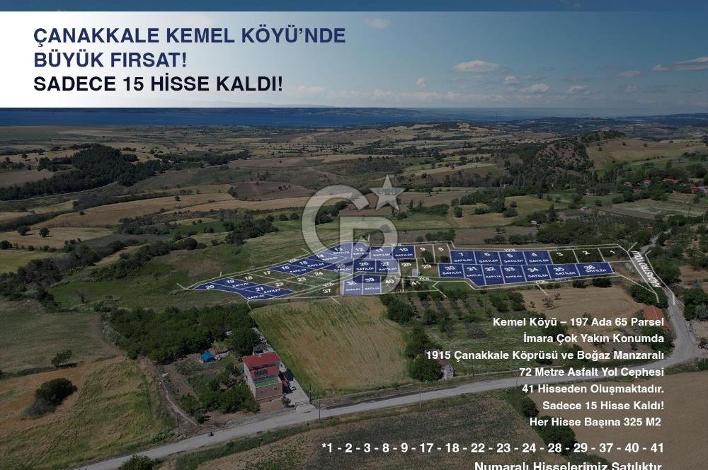 ÇANAKKALE, MERKEZ, KEMEL KÖYÜNDE İMARA ÇOK YAKIN YATIRIM FIRSATI