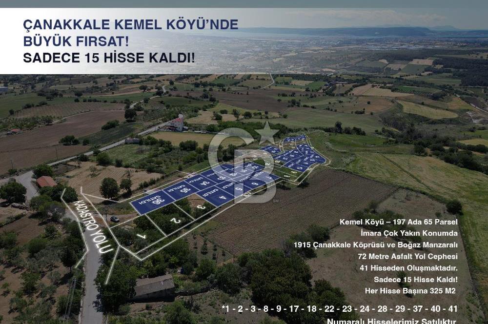 ÇANAKKALE, MERKEZ, KEMEL KÖYÜNDE İMARA ÇOK YAKIN YATIRIM FIRSATI