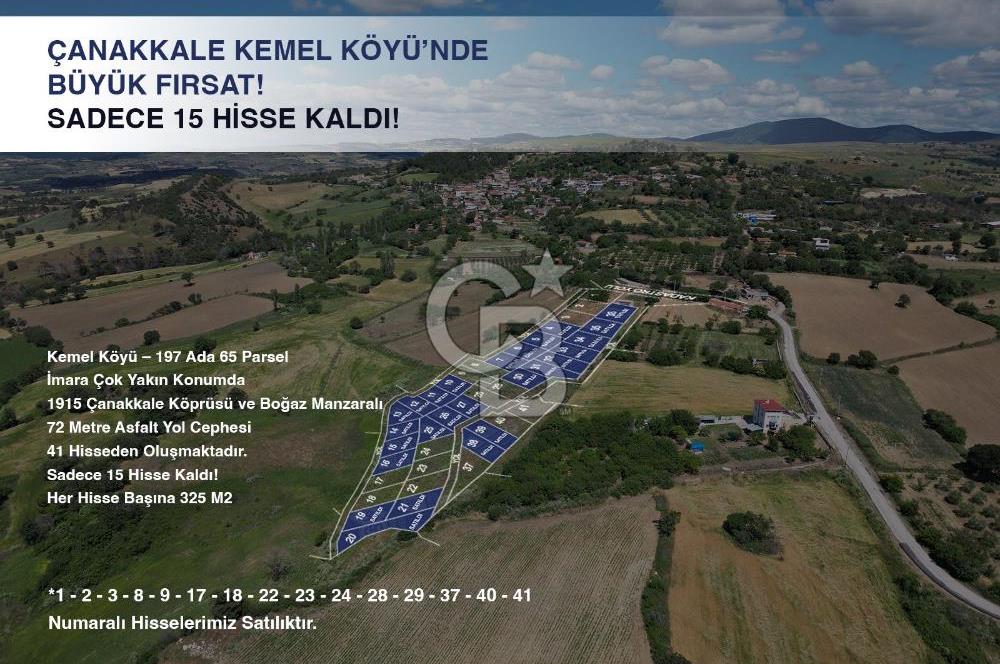 ÇANAKKALE, MERKEZ, KEMEL KÖYÜNDE İMARA ÇOK YAKIN YATIRIM FIRSATI