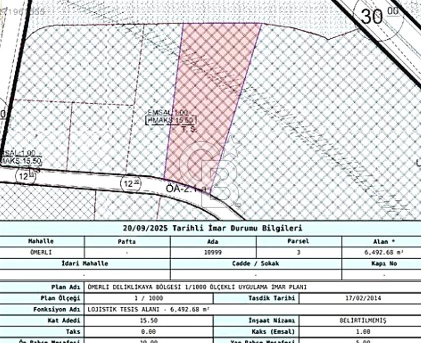 SATILIK DELİKLİKAYA BÖLGESİNDE 3970 M² 1.0 EMSAL ARSA