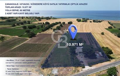 ÇANAKKALE, AYVACIK, KÖSÖDERE KÖYÜ'NDE SATILIK ÇİFTLİK EVİ,ARAZİ