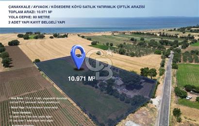ÇANAKKALE, AYVACIK, KÖSÖDERE KÖYÜ'NDE SATILIK ÇİFTLİK EVİ,ARAZİ