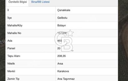 GELİBOLU BOLAYIRDA DENİZE 700 METRE SATILIK ARSA