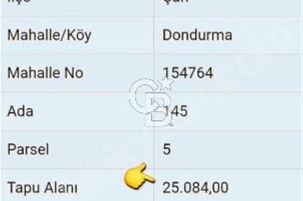 LAPSEKİ KÖPRÜ GÜZERGAHI"DONDURMA KÖYÜ'NDE"25 DÖNÜM SÜPER ARAZİ.