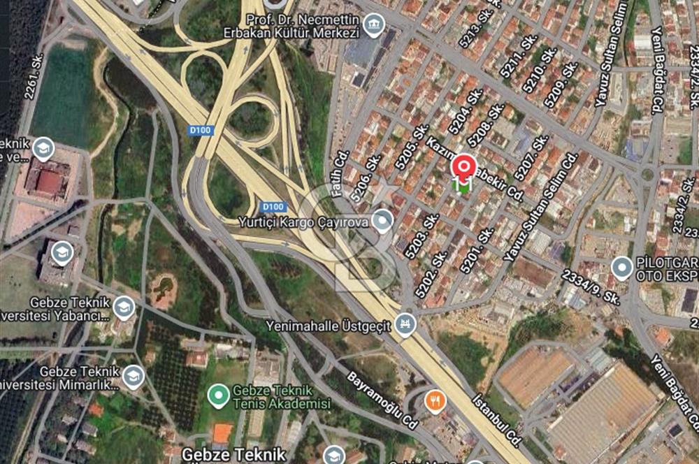 ÇAYIROVA YENİMAHALLE ÜST GEÇİDİN YAKININDA 507M² MUHTEŞEM ARSA