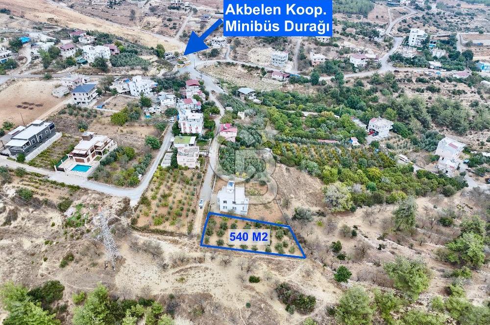 TOROSLAR KAŞLI’DA MANZARALI 540 m² SATILIK KÖŞEBAŞI ARAZİ