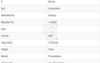 CB BLACK'TEN KARACABEY SUBAŞI'DA SATILIK HARİKA KONUMDA TARLA