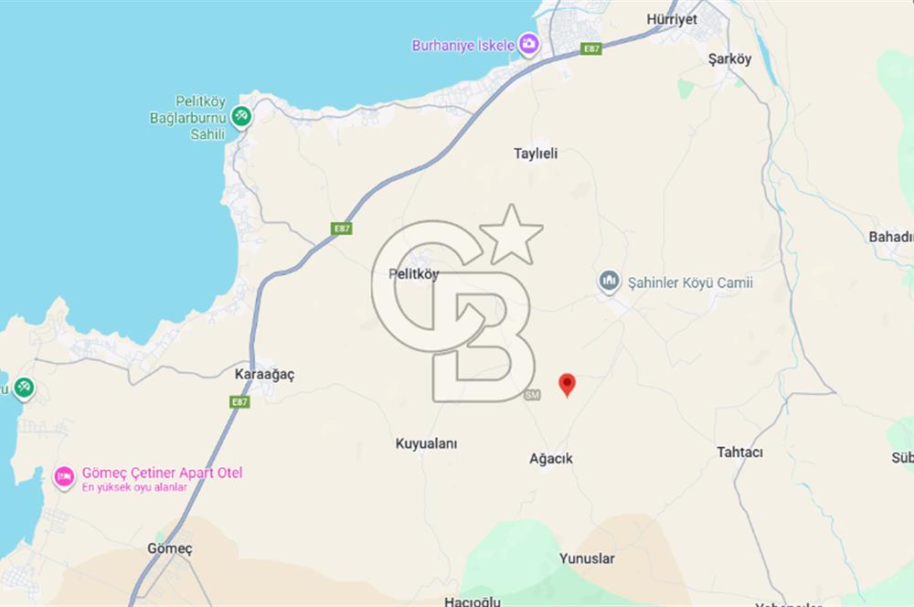 BALIKESİR- BURHANİYE AĞACIK KÖYALTI MEVKİİNDE SATILIK PALAMUTLU TARLA
