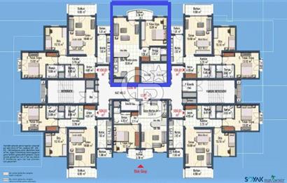 İzmir Karşıyaka Mavişehir Soyak A Etap Kiralık 1+1 72 m² Daire