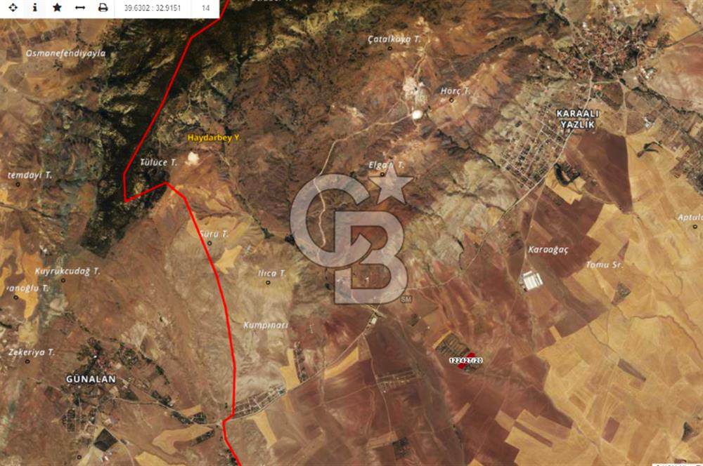 Gölbaşı Karaalide Etrafı Çamlarla çevrili 5668 m2 Satılık Tarla