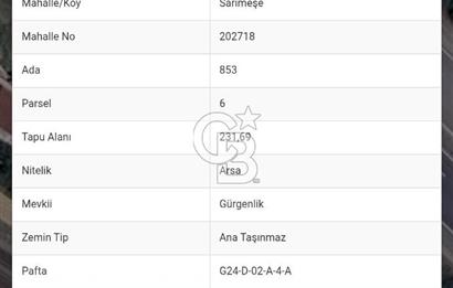 KARTEPE SARIMEŞE'DE %40 İMARLI SATILIK ARSA CB TOWER