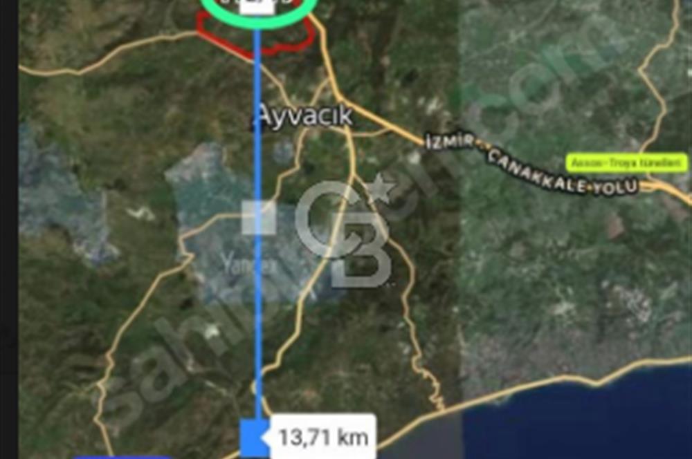 AYVACIK İLÇESİ'NE 3KM. TAŞ DUVARLI,İÇİNDE YAPI OLAN"282M2 ARSA"