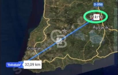 AYVACIK İLÇESİ'NE 3KM. TAŞ DUVARLI,İÇİNDE YAPI OLAN"282M2 ARSA"