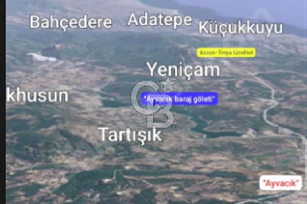 AYVACIK İLÇESİ'NE 3KM. TAŞ DUVARLI,İÇİNDE YAPI OLAN"282M2 ARSA"