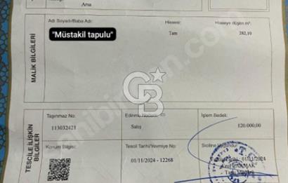 AYVACIK İLÇESİ'NE 3KM. TAŞ DUVARLI,İÇİNDE YAPI OLAN"282M2 ARSA"