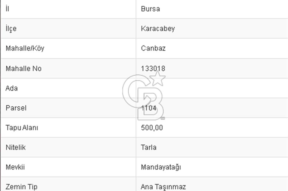 CB BLACK'TEN KARACABEY CANBAZ'DA UYGUN FİYATLI YATIRIMLIK TARLA